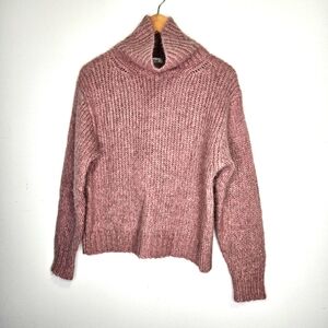 Aritzia Wilfred Montpellier Alpaca Turtleneck Sweater XS Dusty Pink Chunky knit